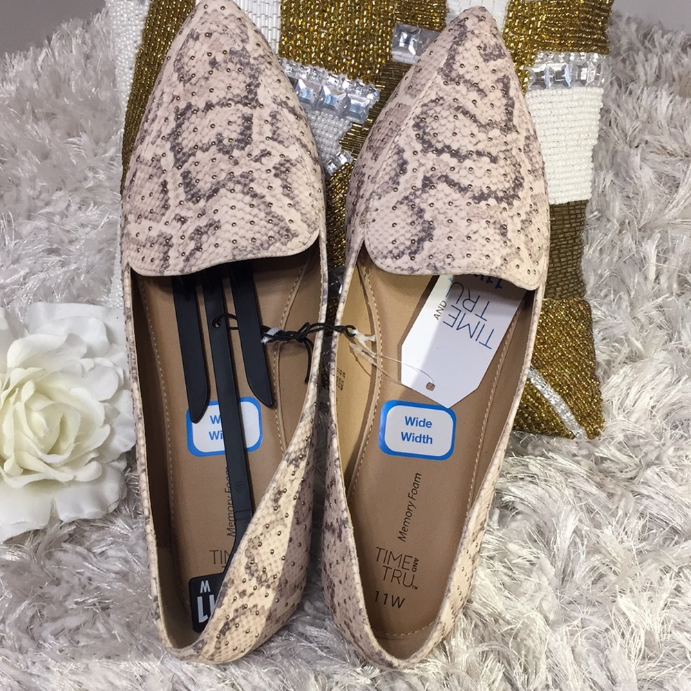 🆕NWT Time & Tru Snake Print Memory Foam Flats - Picture 4 of 11